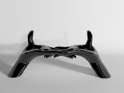 Modern Black Single Chair Featuring Sculptural Curved Design And Unique Structure 3d model