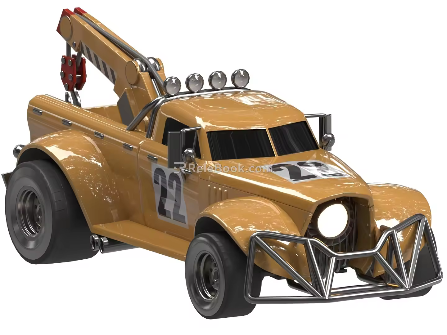 Trailer engineering vehicle function vehicle rescue vehicle car crane 3d model