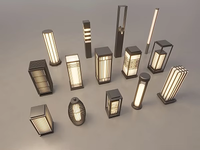 Decorative Outdoor Lights With Various Modern Designs And Unique Styles For Outdoor Spaces 3d model