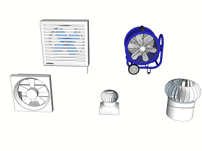 Various Types of Air Conditioner Vents Including Wall Mounted Portable And Ceiling Models 3d model