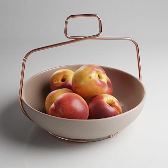 Modern Nectarine Fruit Peach Fruit Plate Combo 3d model