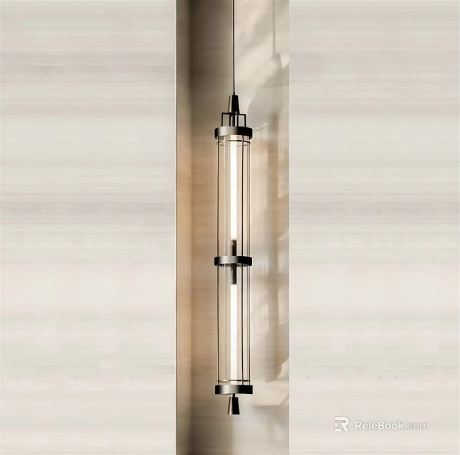 Modern Wall Lamp With Metal Frame And Glass Shade For Light Colored Wall 3d model 