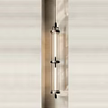 Modern Wall Lamp With Metal Frame And Glass Shade For Light Colored Wall