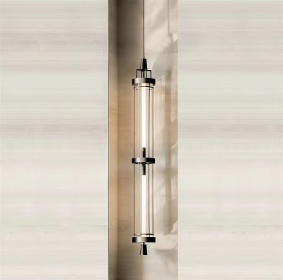 Modern Wall Lamp With Metal Frame And Glass Shade For Light Colored Wall 3d model