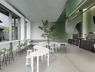 Modern Cafe Coffee Bar 3d model