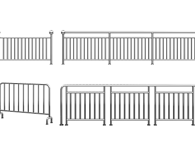 Metal Fence Design With Different Structural Styles For Outdoor Safety And Use 3d model