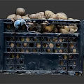 Fresh Potatoes in Blue Plastic Crate Fully Loaded with Healthy Vegetables