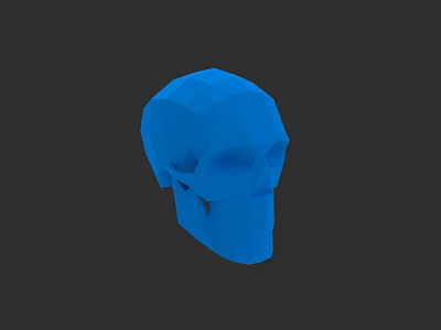 Stylized Blue 3D Skull Model for Game and Movie Characters 3d model