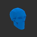 Stylized Blue 3D Skull Model for Game and Movie Characters