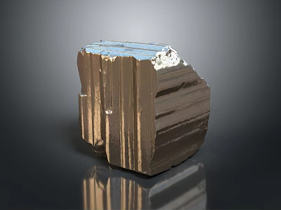 Natural Wood Stone Block With Smooth Surface And Distinctive Grain Texture 3d model
