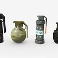 Different Types Of Hand Grenades With Various Colors And Label Designs