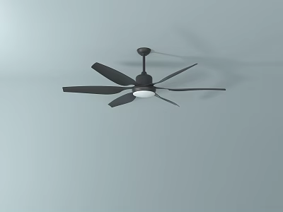 Modern Ceiling Fan With Black Blades And Integrated Light For Home Decoration 3d model