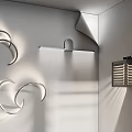 Modern Minimalist Metal Wall Lamps With Curved Shape And Soft Light Projection On White Wall