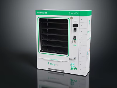 Commercial Smart Locker With White And Green Design Multiple Compartments And Modular Charging Ports 3d model