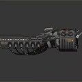 Advanced Sci Fi Weapon With Complex Mechanical Structure Metal Components And Red Accents 3d model