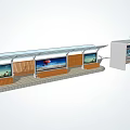 Bus Stop With Shelter Advertising Billboards Benches And Digital
