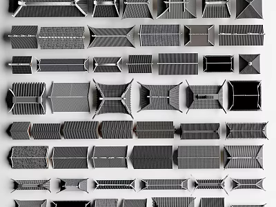 Various Metal Structural Components with Different Design Patterns and Geometric Shapes 3d model