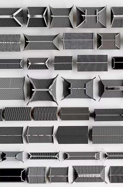 Various Metal Structural Components with Different Design Patterns and Geometric Shapes 3d model