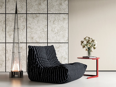 Modern Lazy Sofa Caterpillar Lazy Sofa Side Corner Dupont Paper Partition Floor Lamp 3d model