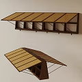 Wall Mounted Wooden Storage Shelf With Bamboo Slatted Top And Multiple Compartments