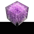 Three Cube Shaped Activation Devices With Illuminated Centers And Colorful Inner Networks