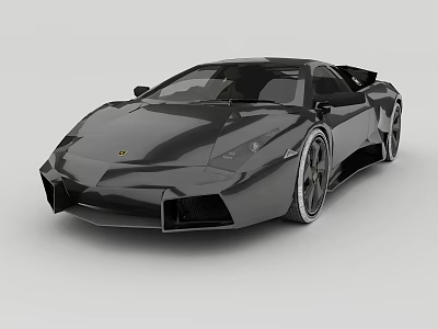 Black Luxury Sports Car With Sleek Aerodynamic Body And Large Alloy Wheels 3d model