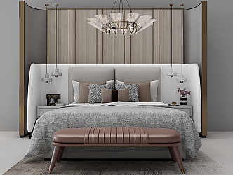 Background double bed 3d model