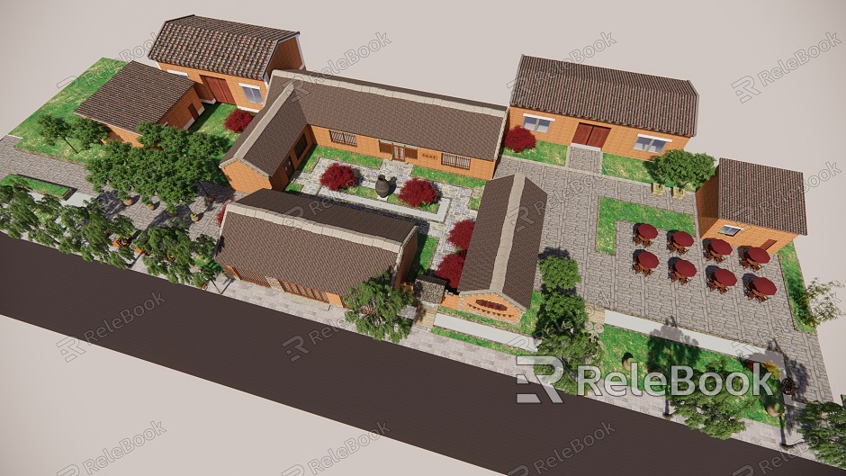 Chinese Style Folk House Rural Folk House model