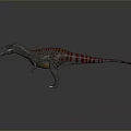 3D Reptile Model With Red Stripes Spots And Open Mouth On Gray Background