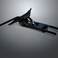 Black Metal Mechanical Bracket Structure With Holes And Protruding Parts