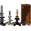 Modern Microscope Medical Optical Microscope Combinations 3d model