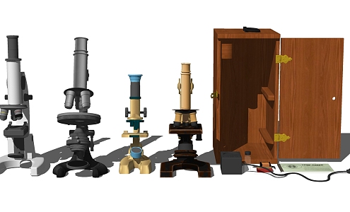 Modern Microscope Medical Optical Microscope Combinations 3d model