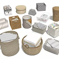 Woven Storage Baskets in Different Sizes for Home Organizing Towels and Books