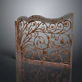 Ornate Wrought Iron Entrance Gate With Intricate Scrolls And Floral Patterns Design
