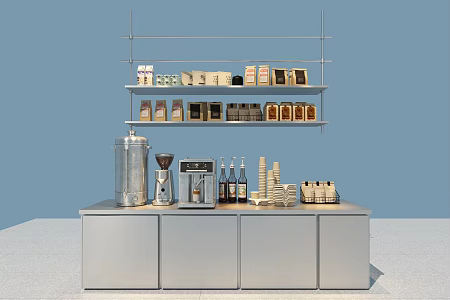 Packing box Drink table Coffee machine 3d model