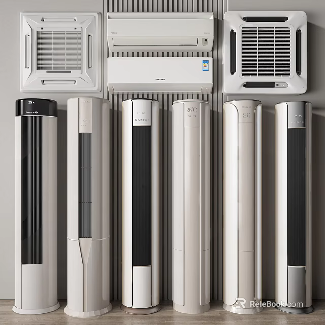 Modern Air Conditioners And Fans Standing And Wall Mounted Sleek Design For Home Use 3d model 