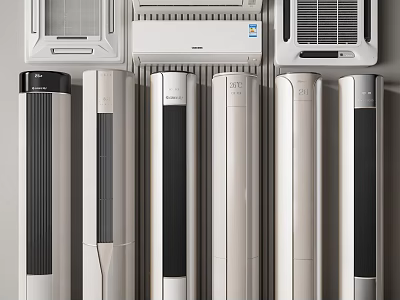 Modern Air Conditioners And Fans Standing And Wall Mounted Sleek Design For Home Use 3d model