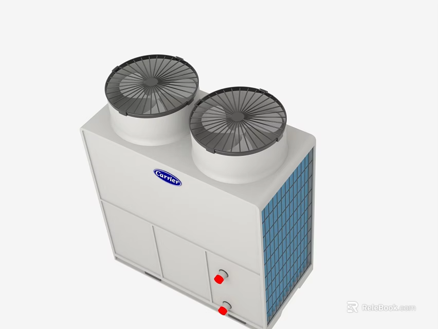 Chigo Industrial Cooling Equipment With Dual Fans Blue Heat Sink And Red Buttons 3d model 