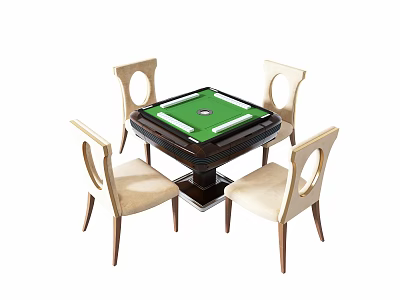 Modern Mahjong Table and Chair Combination 3d model