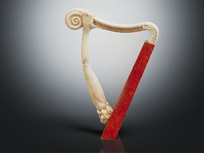 Modern Harp Instrument 3d model