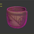 Traditional Handcrafted Carved Ceramic Pot With Intricate Patterns And Chipped Rim