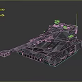 Modern Military Vehicle Armored Tank 3D Rendered With Camouflage Pattern Main Gun And Tracks