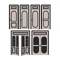 White Swing Doors With Various Designs Including Glass Panels And Panel Styles 3d model