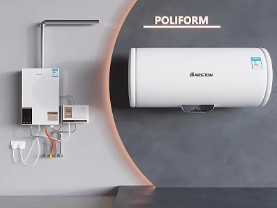 Modern Wall Mounted Electrical Appliances With Water Heater And Control Panel 3d model