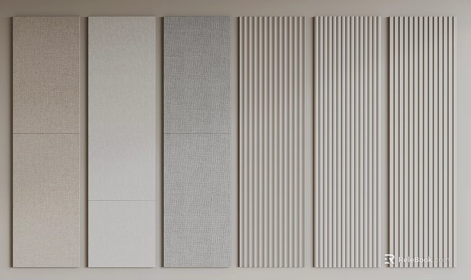 Modern Decorative Cabinet Featuring Multiple Textured Panels For Home Interior Design 3d model