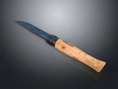 VINGO Knife With Oak Wooden Handle And Sharp Metal Blade Design 3d model
