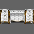 Elegant White Office Desk with Gold Accents and Multiple Drawers Classical Design