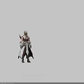 Game Movie Character Warrior With Ornate Gold White Armor Shoulder Plates Long Robe Intricate Design