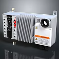 Digital Device Controller With Heat Sink Knob Ports Caution Label And QR Code 3d model