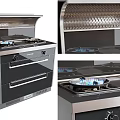 Modern Kitchen Appliances With Gas Stove Range Hood And Drawer Design